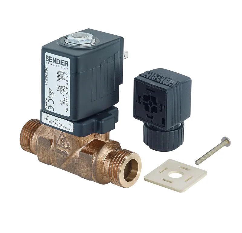 Bender Magnetventil 230V, Rotguss, stromlos geschlossen