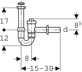Geberit Waschtisch Ablauf, Kunststoff, absperrbar, Abgang horizontal 1 1/2"x40mm – Bild 2