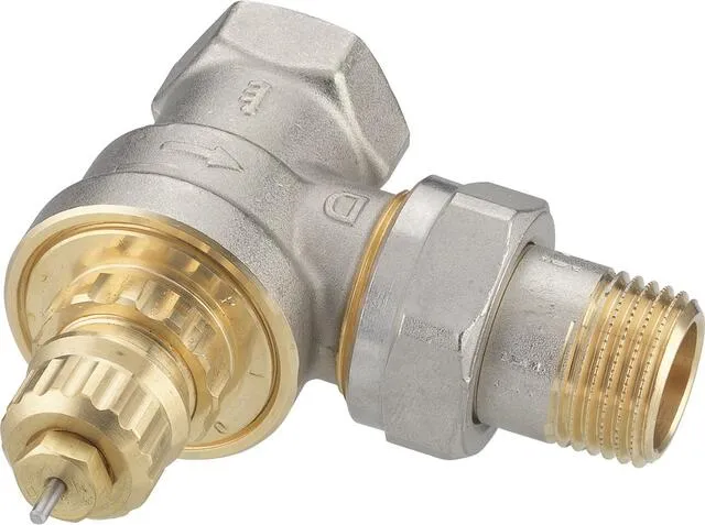 Danfoss Ventilgehäuse RA-G, matt vernickelt Typ 15, 1/2", Eck