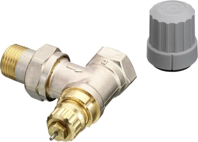 Danfoss Ventilgehäuse RA-FN 15, matt vernickelt 1/2", Eck