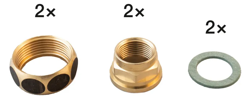 BIRAL Verschraubungs-Paar 1 1/4 x 1/2 Bronze