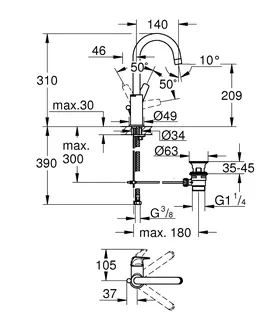Grohe Start Flow Waschtisch Armatur, L-Size, mit Ablaufgarnitur – Bild 2