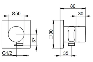 Keuco IXMO UP-2-Wege-Umstellventil,Ros.eckig BS 2,Schlauch/Brause,eigensicher,chrom – Bild 2