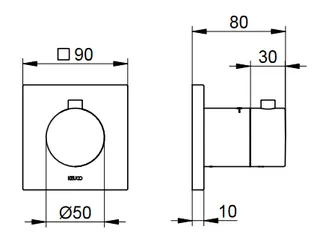 Keuco IXMO UP-Thermostatarmatur, Rosette eckig Bausatz 2, chrom – Bild 2