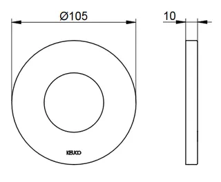Keuco IXMO Wandrosette Thermostatmischer rund, 105 mm, verchromt – Bild 2