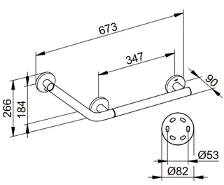 Keuco PLAN CARE Winkelgriff 135 Gr. Ausführung links 673/266 mm, chrom – Bild 2