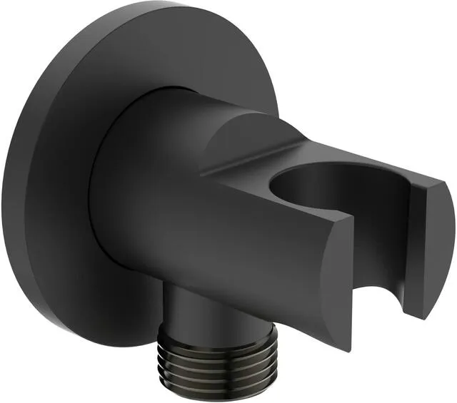 Ideal Standard Wandanschlussbogen IDEALRAIN mit Brausehalter rund, Silk Black