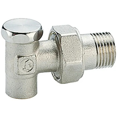 Giacomini Heizkörperverschraubung mit Lötanschluss, absperrbar, Eckform, R 1/2 x 15 mm