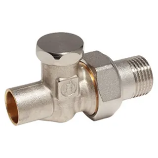 Giacomini Heizkörperverschraubung mit Lötanschluss, absperrbar, Durchgangsform, R 1/2  x 15 mm