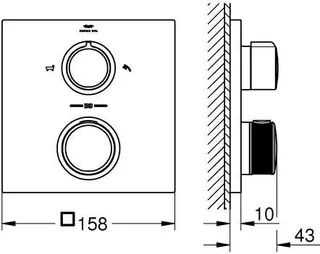 Grohe Thermostat-Wannenbatterie ALLURE, chrom, mit 2-Wege-Umstellung – Bild 2