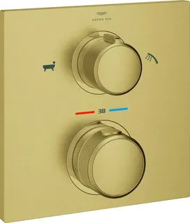 Grohe Thermostat Wannenbatterie ALLURE, mit 2-Wege-Umstellung cool sunrise gebürstet