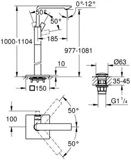 Grohe Allure Waschtisch Armatur, für Bodenmontage, für Waschschüssel – Bild 2