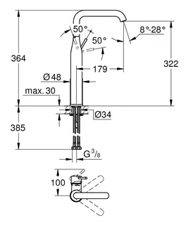 Grohe Essence Waschtisch Armatur, XL-Size, für Waschschüssel – Bild 2