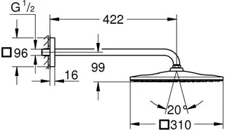 Grohe Kopfbrauseset RAINSHOWER MONO 310 Cube, cool sunrise gebürstet – Bild 2