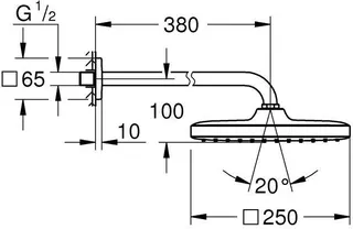 Grohe Kopfbrauseset TEMPESTA 250 CUBE 380 mm, chrom – Bild 2