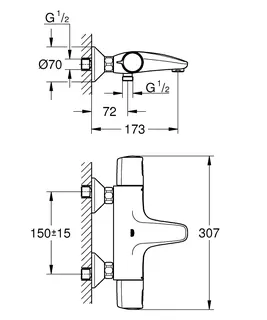 Grohe Precision Trend Thermostat Badearmatur, Aufputz, chrom – Bild 2