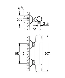 Grohe Precision Trend Thermostat Brausearmatur, chrom, Aufputz – Bild 2