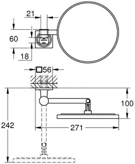 Grohe Kosmetikspiegel ALLURE, 7-fache Vergrößerung chrom – Bild 2