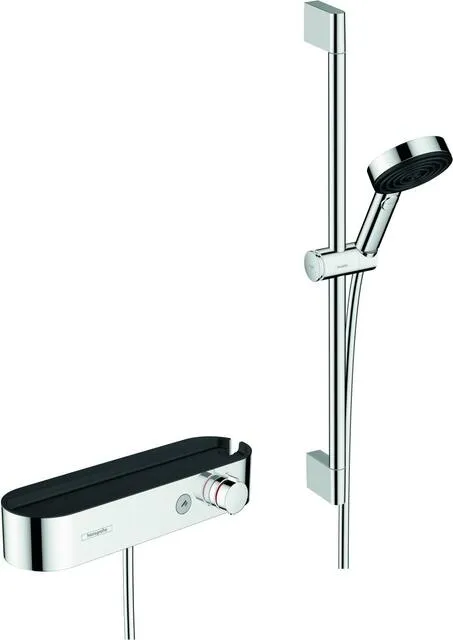 Hansgrohe Brausesystem PULSIFY SELECT 105 3jet, Relaxation, mit Thermostat Brausestange 650mm chrom