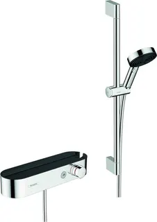 Hansgrohe Brausesystem PULSIFY SELECT 105 3jet, Relaxation, mit Thermostat Brausestange 650mm chrom