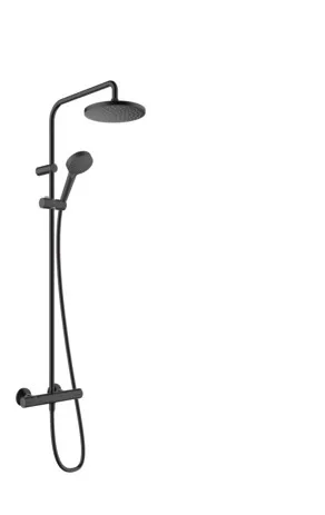 Hansgrohe Showerpipe VERNIS Blend 200 1jet, mit Brausethermostat EcoSmart mattschwarz