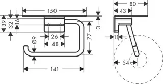 Hansgrohe Papierrollenhalter AddStoris, mit Ablage mattweiß – Bild 2