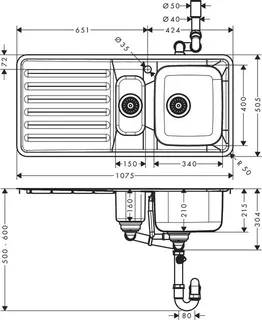 Hansgrohe Einbauspüle 340/150/400, – Bild 2