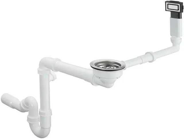 Hansgrohe Manuelle Ab-/Überlaufgarnitur, D14-10, für Einzelbecken Edelstahl