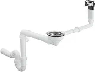 Hansgrohe Manuelle Ab-/Überlaufgarnitur, D14-10, für Einzelbecken Edelstahl
