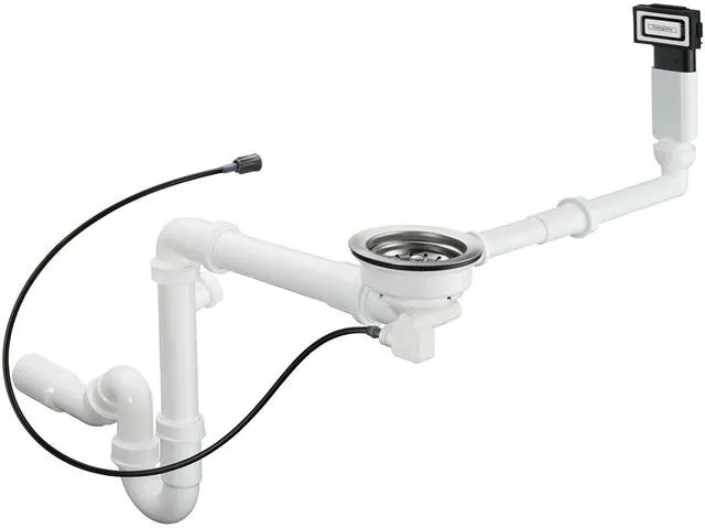 Hansgrohe Automatische Ab-/Überlaufgarnitur SELECT, D16-12, für Einzelbecken Granit chrom