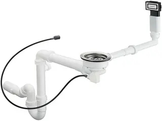 Hansgrohe Automatische Ab-/Überlaufgarnitur SELECT, D16-12, für Einzelbecken Granit chrom