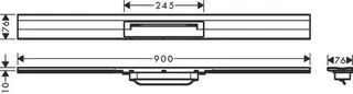 Hansgrohe Duschrinne RainDrain Flex, kürzbar, Wandmontage 900mm mattweiß – Bild 2
