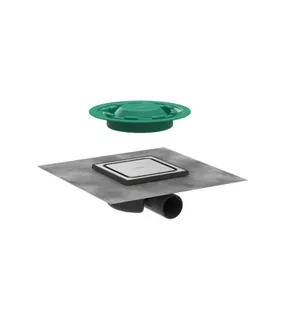 Hansgrohe Punktablauf RainDrain Spot, mit Abdeckung 150x150mm, edelstahl gebürstet
