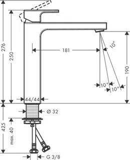 Hansgrohe VERNIS Shape Waschtischmischer 190, ohne Ablaufgarnitur mattschwarz – Bild 2