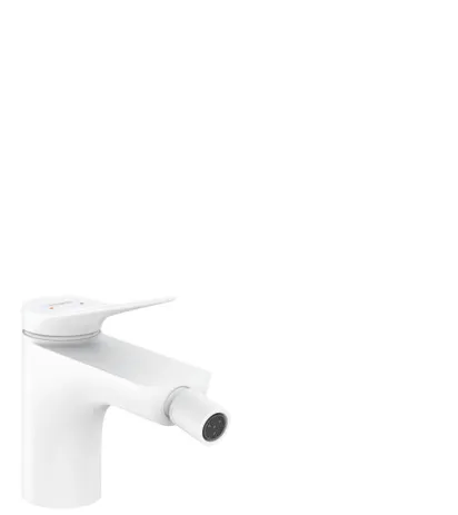 Hansgrohe VIVENIS Bidet Armatur, mit Zugstangen-Ablaufgarnitur 1 1/4" mattweiß