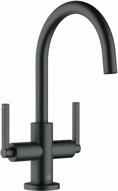 Kludi NOVA FONTE PURISTIC Waschtisch Armatur, Zweigriff, mattschwarz