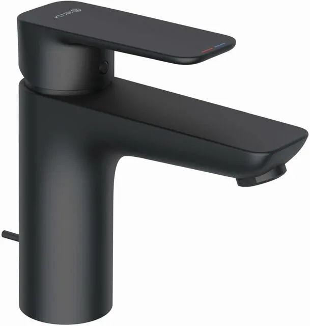 Kludi PURE&STYLE Waschtisch Armatur, mit Metallablaufgarnitur, schwarzmatt