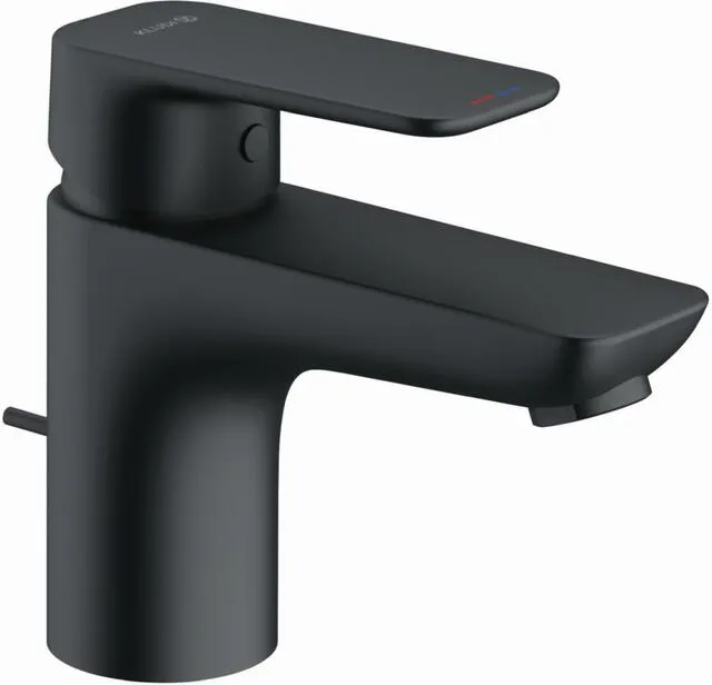 Kludi PURE&STYLE 75 Waschtisch Armatur, mit Metallablaufgarnitur, schwarzmatt