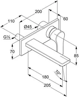 Kludi ZENTA SL Waschtisch Wandarmatur, Unterputz, Zweiloch chrom – Bild 2