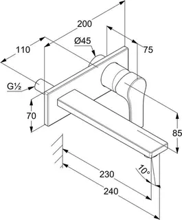 Kludi ZENTA SL Waschtisch Wandarmatur, Unterputz, Zweiloch chrom – Bild 2