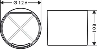 Hansgrohe Becher WallStoris, d= 126mm mattweiß – Bild 2