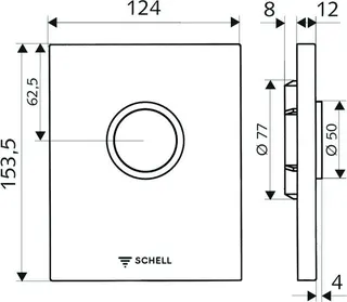Schell Urinal Betätigungsplatte EDITION, Kunststoff, verchromt – Bild 2