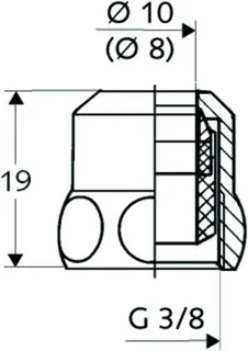 Schell Spezial Quetschverschraubung, chrom mit Längenausgleich 3/8" x 10 mm – Bild 2