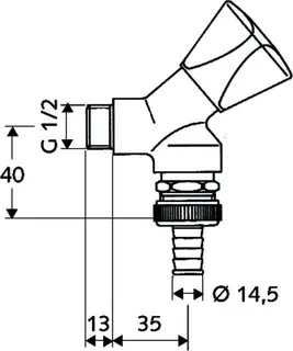 Schell Geräteschrägsitzventil mit Dreikantgriff 1/2" – Bild 2