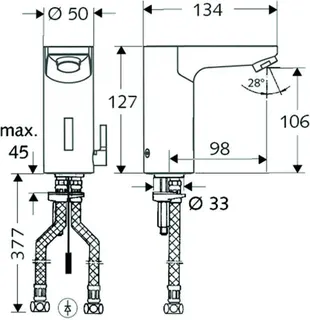 Schell Elektronische CELIS E Waschtisch Armatur, Typ HD-M, Steckernetzteil chrom – Bild 2