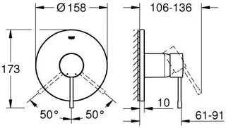 Grohe ESSENCE Brausearmatur, Unterputz, Fertigset, warm sunset – Bild 2