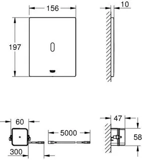 Grohe TECTRON BAU E Infrarot-Elektronik, für WC-Spülkasten, Trafo chrom – Bild 2