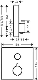 Hansgrohe Fertigmontageset SHOWERSELECT GLAS, für Unterputz-Thermostat, 1 Verbraucher weiß/chrom – Bild 2