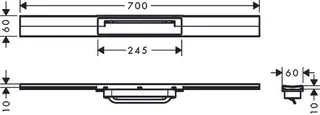 Hansgrohe Duschrinne RainDrain Flex, kürzbar, freie Montage 700mm chrom – Bild 2