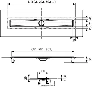 Tece Duschrinne Evo TECEdrainline, gerade 1200mm – Bild 2
